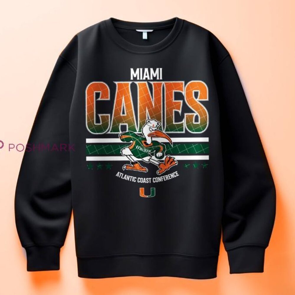 black Miami Hurricanes Ncaa sweatshirt shirt retro luismercado3533
